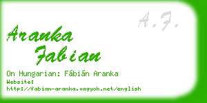 aranka fabian business card