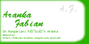 aranka fabian business card